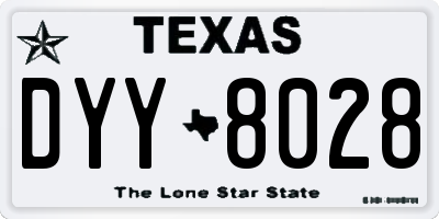 TX license plate DYY8028