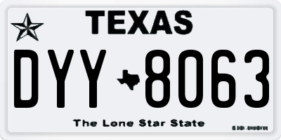 TX license plate DYY8063