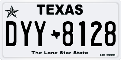 TX license plate DYY8128