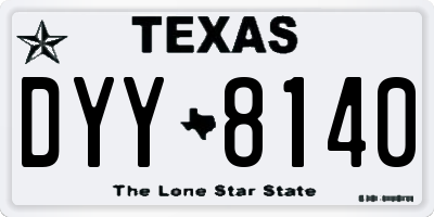 TX license plate DYY8140