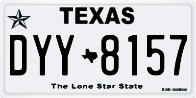TX license plate DYY8157