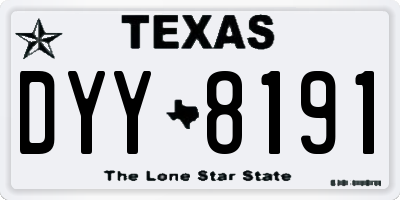 TX license plate DYY8191