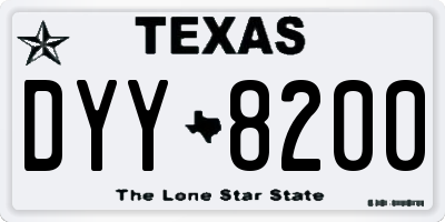 TX license plate DYY8200