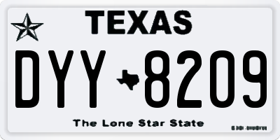 TX license plate DYY8209