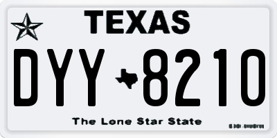 TX license plate DYY8210