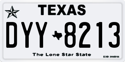 TX license plate DYY8213