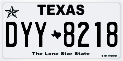TX license plate DYY8218