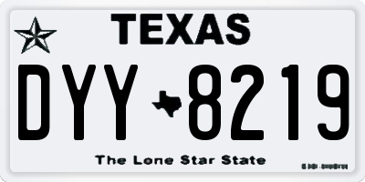 TX license plate DYY8219