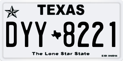 TX license plate DYY8221
