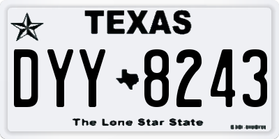 TX license plate DYY8243