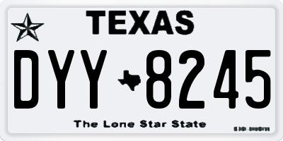 TX license plate DYY8245