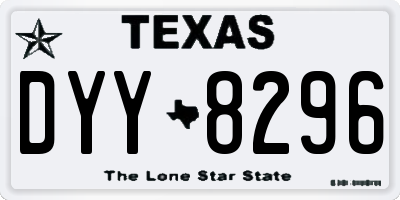 TX license plate DYY8296
