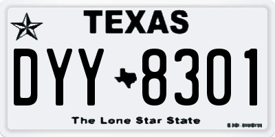 TX license plate DYY8301