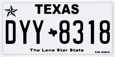 TX license plate DYY8318