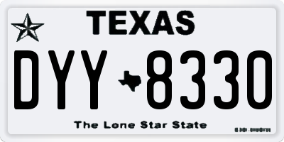 TX license plate DYY8330