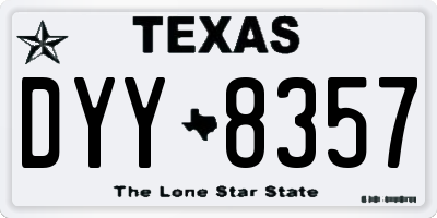 TX license plate DYY8357
