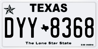TX license plate DYY8368