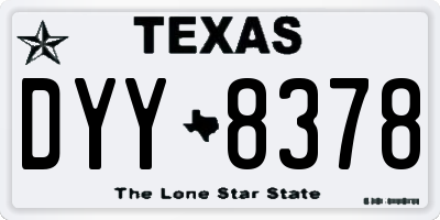 TX license plate DYY8378
