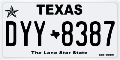 TX license plate DYY8387