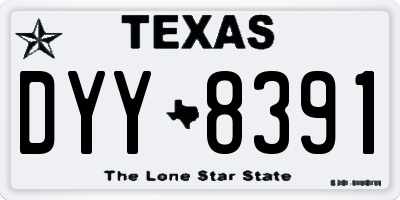 TX license plate DYY8391