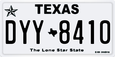 TX license plate DYY8410