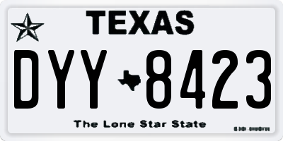 TX license plate DYY8423