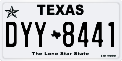 TX license plate DYY8441