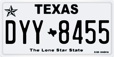 TX license plate DYY8455