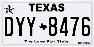 TX license plate DYY8476