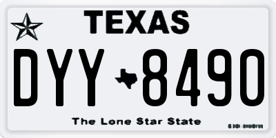 TX license plate DYY8490