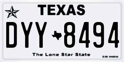 TX license plate DYY8494