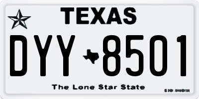 TX license plate DYY8501