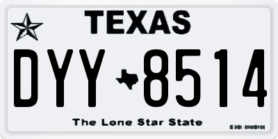 TX license plate DYY8514