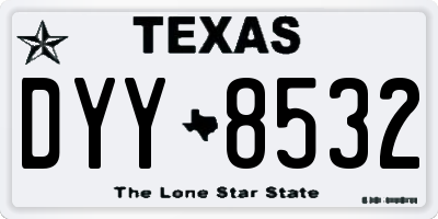 TX license plate DYY8532