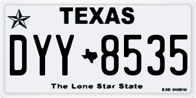 TX license plate DYY8535