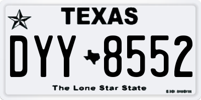 TX license plate DYY8552