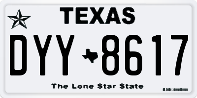 TX license plate DYY8617
