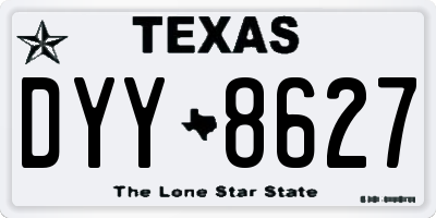 TX license plate DYY8627