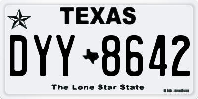 TX license plate DYY8642
