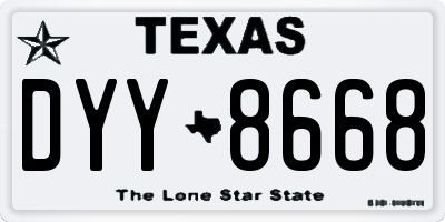 TX license plate DYY8668