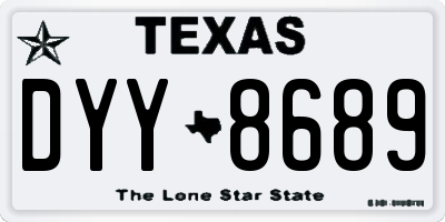 TX license plate DYY8689