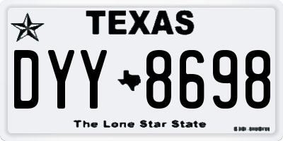 TX license plate DYY8698