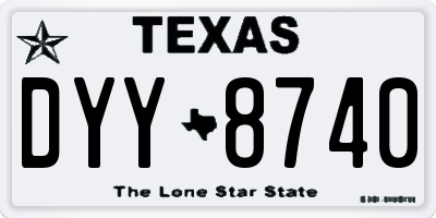 TX license plate DYY8740