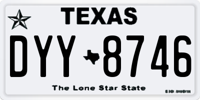 TX license plate DYY8746