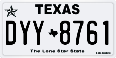 TX license plate DYY8761