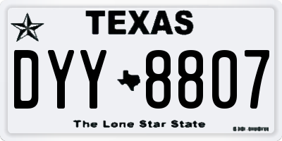 TX license plate DYY8807