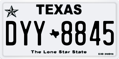 TX license plate DYY8845