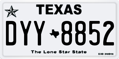 TX license plate DYY8852