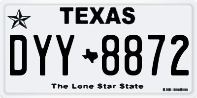 TX license plate DYY8872