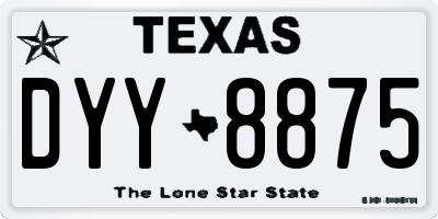 TX license plate DYY8875